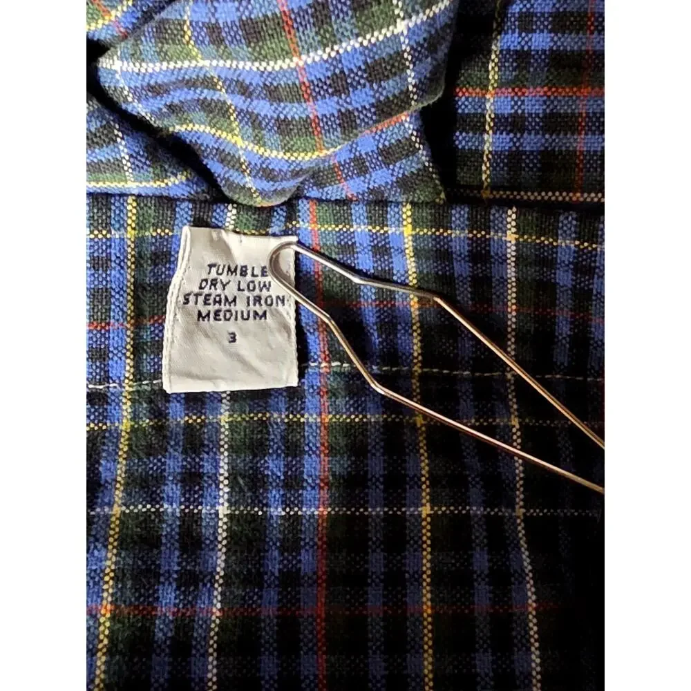 Polo Ralph Lauren Blake Shirt Mens L Blue Plaid Button Down Cotton LS VTG